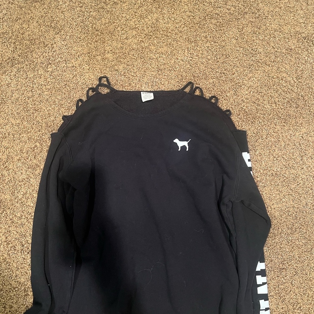 Victoria's Secret PINK Black Cutout Sweatshirt
